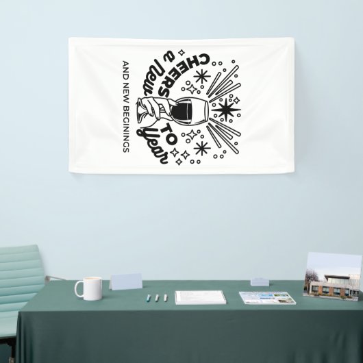 Proost op een nieuwjaarsfeest Design Spandoek (Beurs)