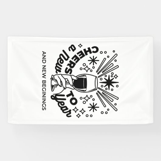 Proost op een nieuwjaarsfeest Design Spandoek (Horizontaal)