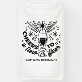 Proost op een nieuwjaarsfeest Design Spandoek