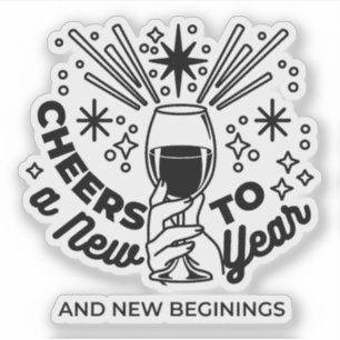 Proost op een nieuwjaarsfeest Design Sticker