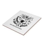 Proost op een nieuwjaarsfeest Design Tegeltje (Zijkant)