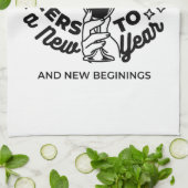 Proost op een nieuwjaarsfeest Design Theedoek (Gevouwen)