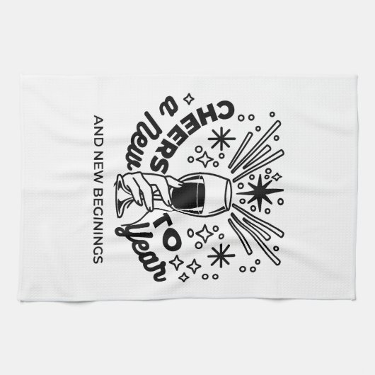 Proost op een nieuwjaarsfeest Design Theedoek (Horizontaal)