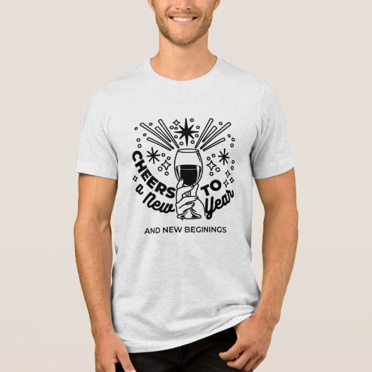 Proost op een nieuwjaarsfeest Design Tri-Blend Shirt (Voorkant)