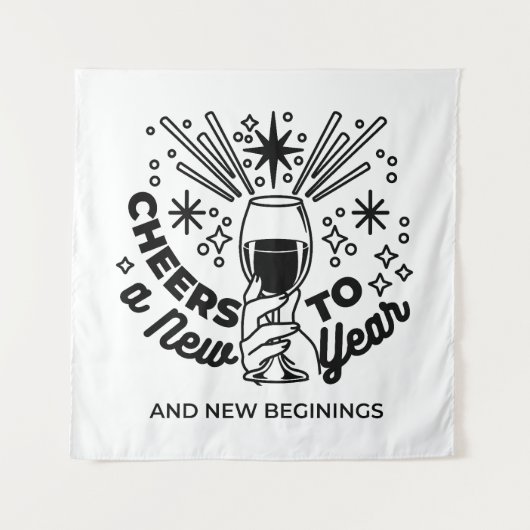 Proost op een nieuwjaarsfeest Design Wandkleed (Voorkant)
