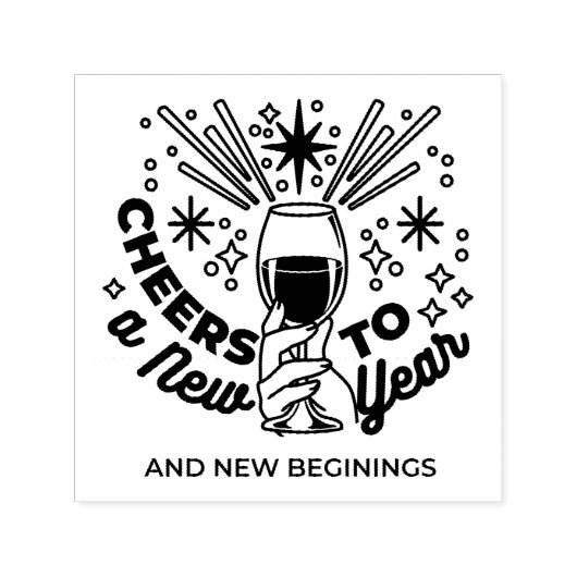 Proost op een nieuwjaarsfeest Design Zelfinktende Stempel (Design)