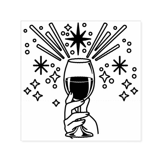 Proost op een nieuwjaarsfeest Design Zelfinktende Stempel (Design)