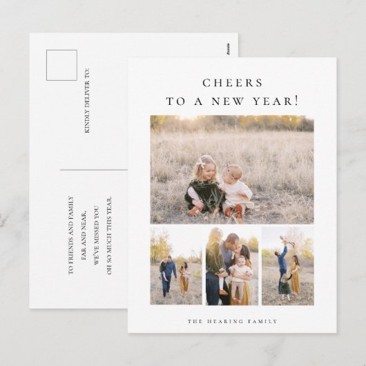 Proost op een nieuwjaarsvakantie Photo Post Kaart (Voorkant / Achterkant)