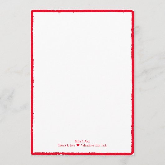 Proost op eenvoudige minimale Red Heart Script Menu (Achterkant)