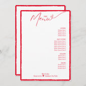 Proost op eenvoudige minimale Red Heart Script Menu (Voorkant / Achterkant)