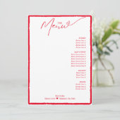 Proost op eenvoudige minimale Red Heart Script Menu (Staand voorkant)