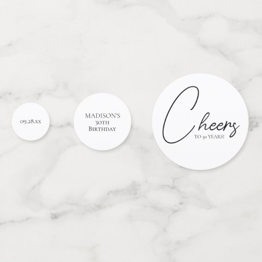 Proost op elke 30e verjaardag confetti (Voorkanten)