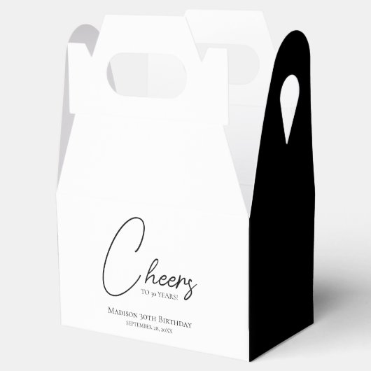 Proost op elke leeftijd 30e verjaardag in zwart-wi bedankdoosjes (Geopend)