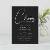 Proost op elke leeftijd 30e verjaardag in zwart-wi kaart (Staand voorkant)