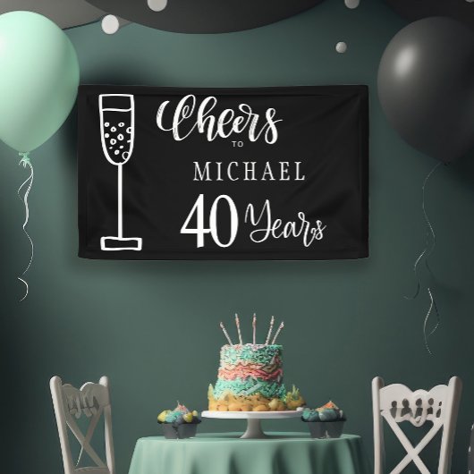 Proost op elke leeftijd mannen jaren typografie ve spandoek