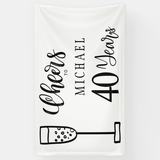 Proost op elke leeftijd mannen jaren typografie ve spandoek (Verticaal)