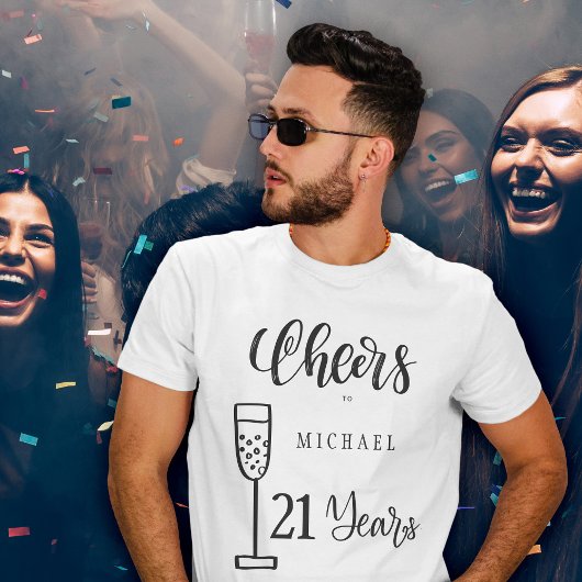 Proost op elke leeftijd mannen jaren typografie ve t-shirt