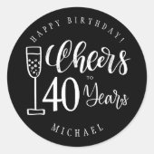 Proost op elke leeftijd mannen typografie happy bi ronde sticker (Voorkant)