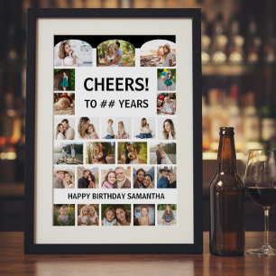 Proost Op Elke Leeftijd Verjaardag Mijlpaal Foto C Poster