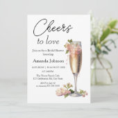 Proost op Floral Champagne Vrijgezellenfeest Kaart (Staand voorkant)