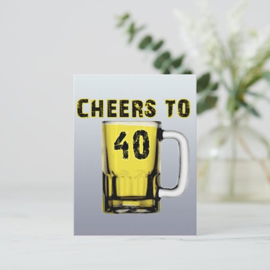 Proost op Fourty. Birthday Briefkaart (Staand voorkant)