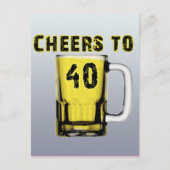 Proost op Fourty. Birthday Briefkaart (Voorkant)