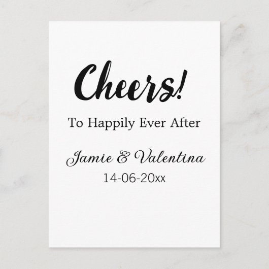 Proost op gelukkig tot het einde der tijden voeg k briefkaart (Voorkant)