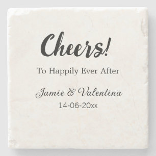 Proost op gelukkig tot het einde der tijden voeg s stenen onderzetter