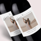 Proost op gepersonaliseerde trouwgunst foto wijn etiket