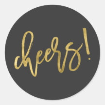 Proost op Gold Glam Party Favor Stickers