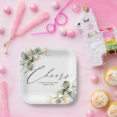 Proost op Gold Greenery Wedding Papieren Bordje (Feest)