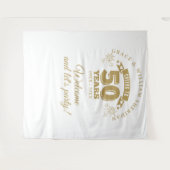 Proost op gouden 50e Jubileum foto achtergrond Wandkleed (Voorkant (horizontaal))