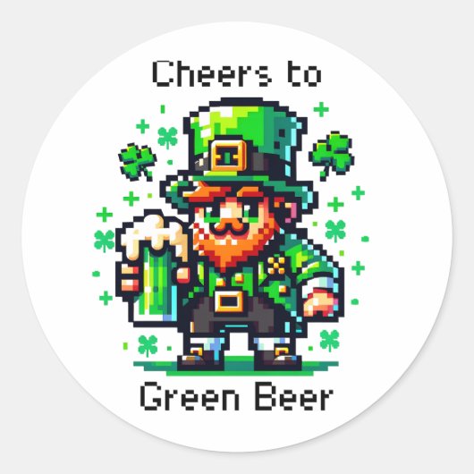 Proost op Green Beer | St Patrick's Day Ronde Sticker (Voorkant)