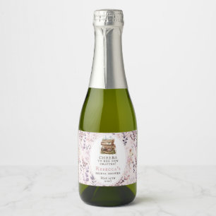 "proost op haar nieuwe hoofdstuk" bruidsfeest sparkling wijnetiket