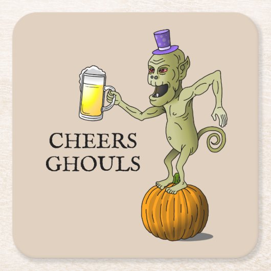 Proost op Halloween Kartonnen Onderzetters (Voorkant)