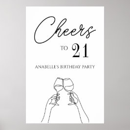 Proost op het 21ste verjaardagsfeest poster
