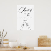 Proost op het 21ste verjaardagsfeest poster (Keuken)
