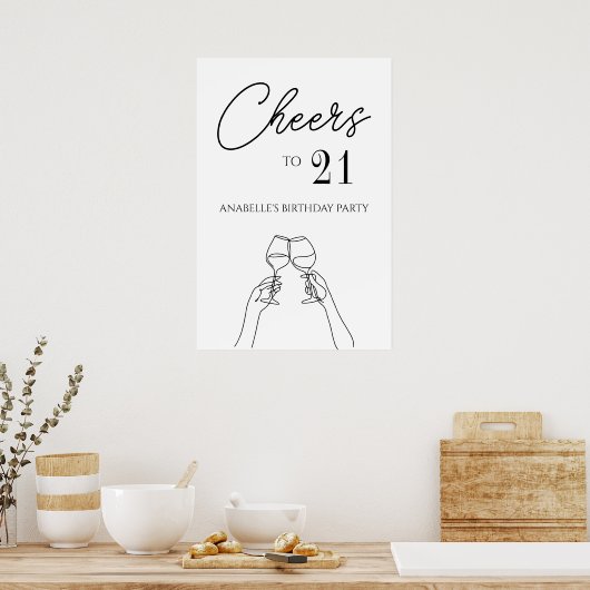 Proost op het 21ste verjaardagsfeest poster (Keuken)