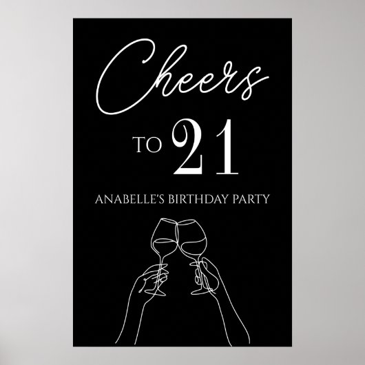 Proost op het 21ste verjaardagsfeest poster (Voorkant)