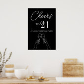 Proost op het 21ste verjaardagsfeest poster (Keuken)