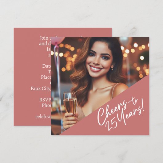 Proost op het 25-jarig jubileum kaart (Voorkant / Achterkant)