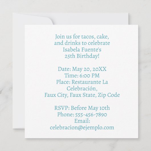 Proost op het 25-jarig jubileum kaart (Achterkant)