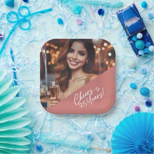 Proost op het 25-jarig jubileum papieren bordje (Feest)