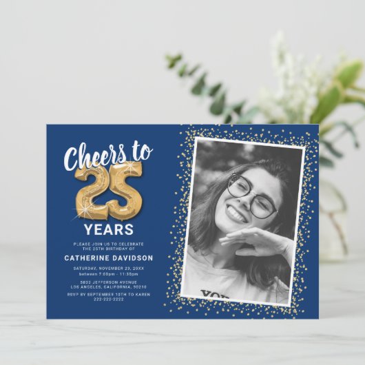 Proost op het 25-jarig jubileum van The Years foto Kaart (Staand voorkant)