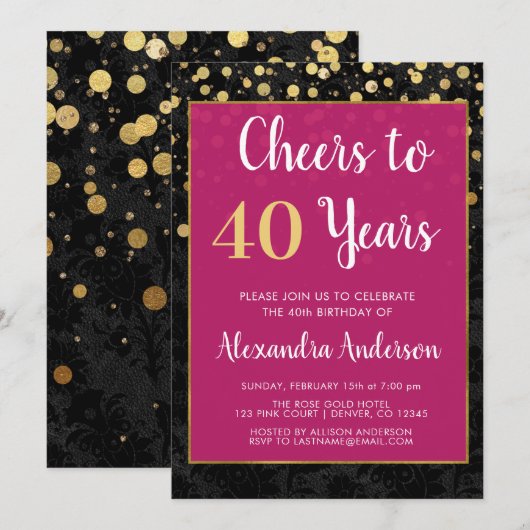 Proost op het 40-jarig jubileum kaart (Voorkant / Achterkant)