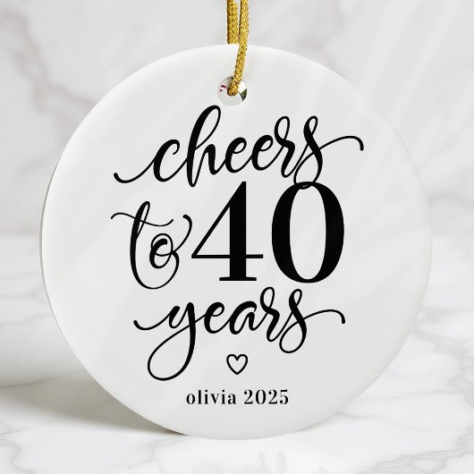 Proost op het 40 Years Milestone Birthday Ornament