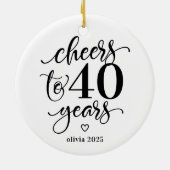Proost op het 40 Years Milestone Birthday Ornament (Achterkant)
