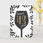 Proost op het 43-jarig Wenskaart Kaart (Gele Bloem)