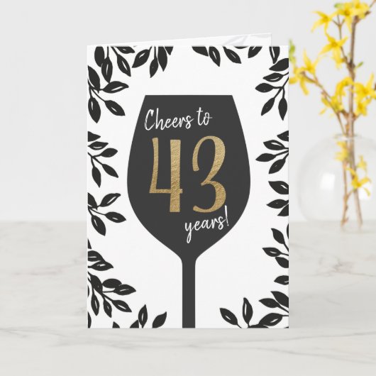 Proost op het 43-jarig Wenskaart Kaart (Gele Bloem)