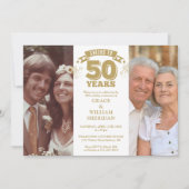 Proost op het 50e bruiloft Jubileum 2 Foto Kaart (Voorkant)